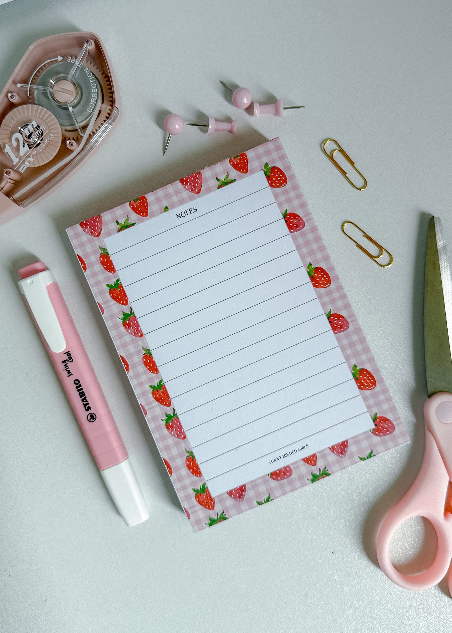 Strawberry Picnic A6 Notepad