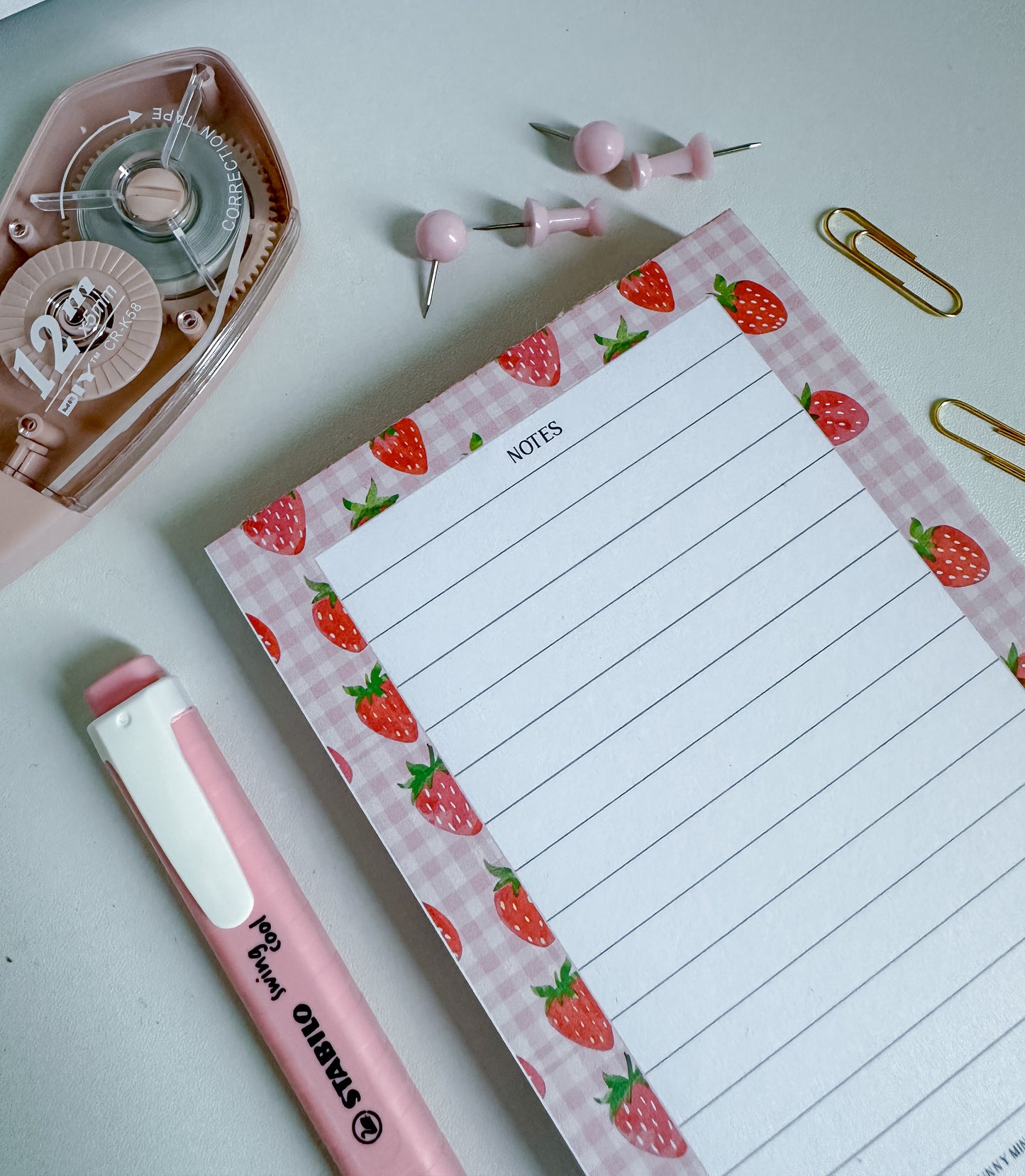 Strawberry Picnic A6 Notepad