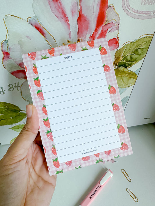 Strawberry Picnic A6 Notepad