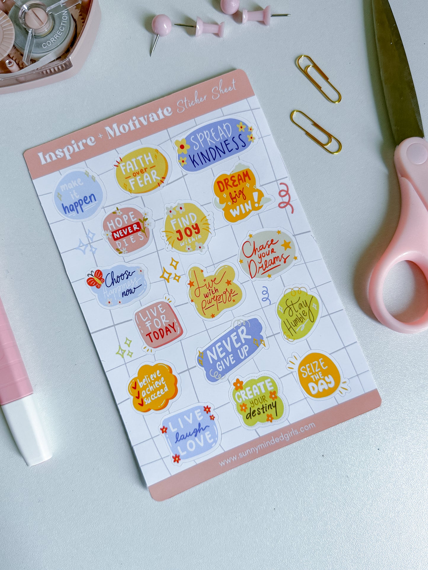 Inspire+Motivate Affirmation Sticker Sheets